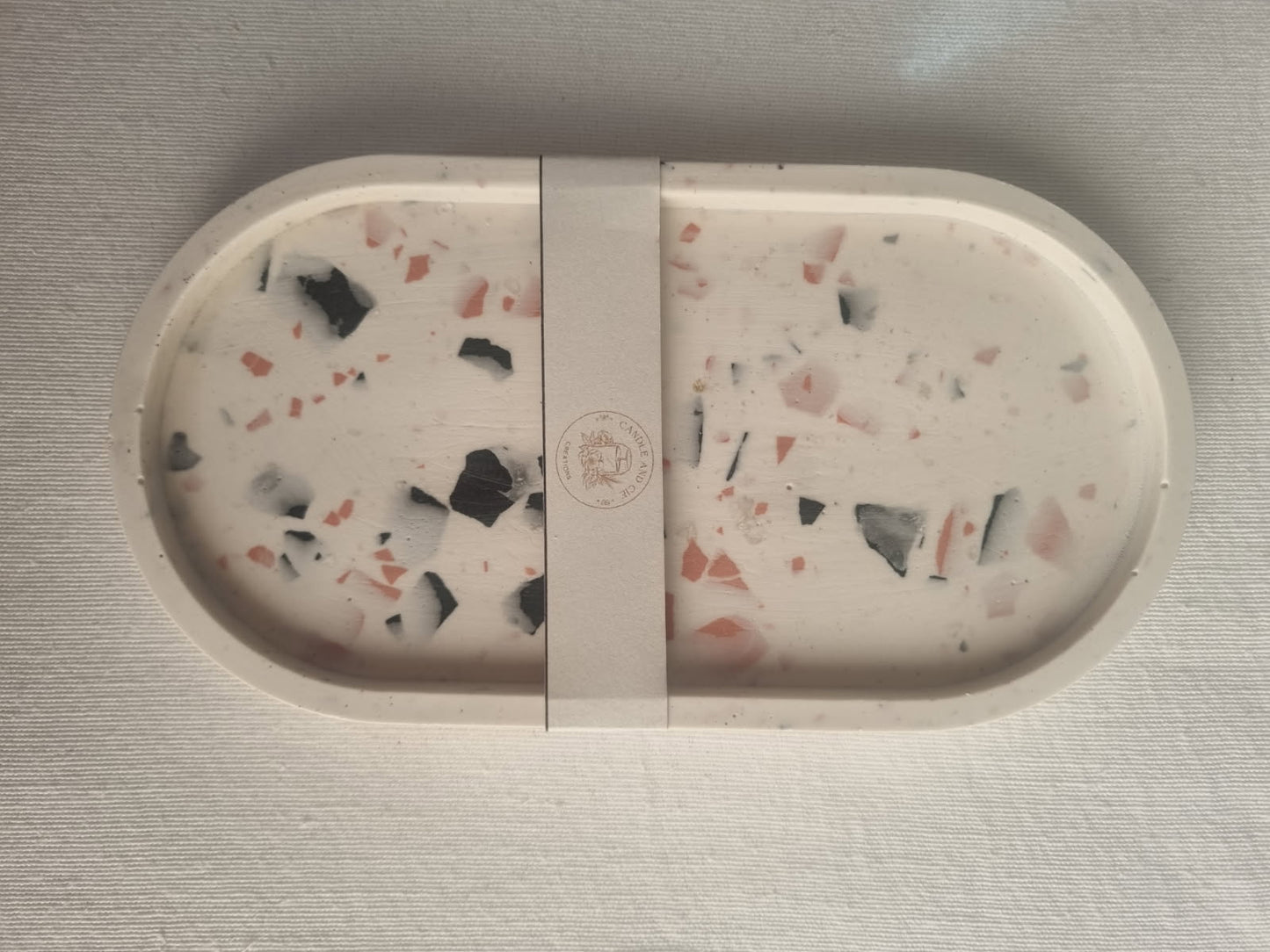 Vide poche oval impression Terrazzo